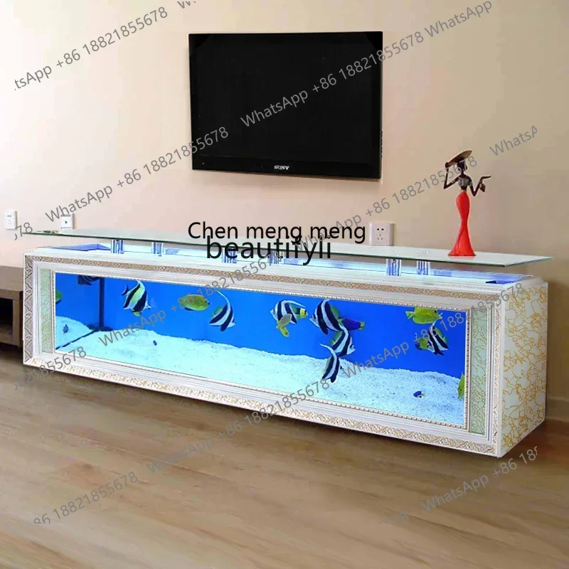 

ss7486 European-Style TV Cabinet Fish Tank Aquarium Living Room Large Floor Glass Bar Coffee Table