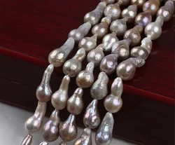 Qingmos 10-13mm Round Natural Multicolor Edison Pearl Loose Beads for Jewelry Making DIY Necklace Bracelet Earring Strands 14
