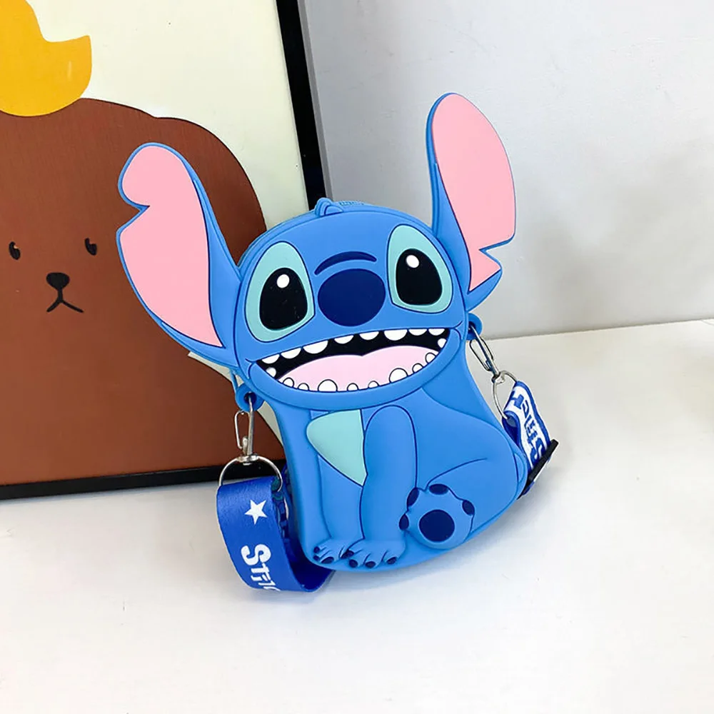 Stitch Silicone Shoulder Bag Children's Messenger Bag Portable Coin Pouch Purse Key Storage Satchel Wallet Fashion Backpack Gift