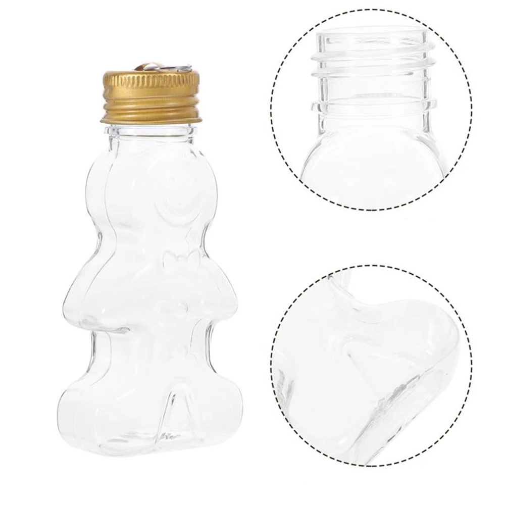 Christmas Milk Tea Cup Cute Gingerbread Man Water Bottle Snowman Tea Juice Jar Candy Plastic Kettle Xmas Navidad Decoration - zdjęcie 1