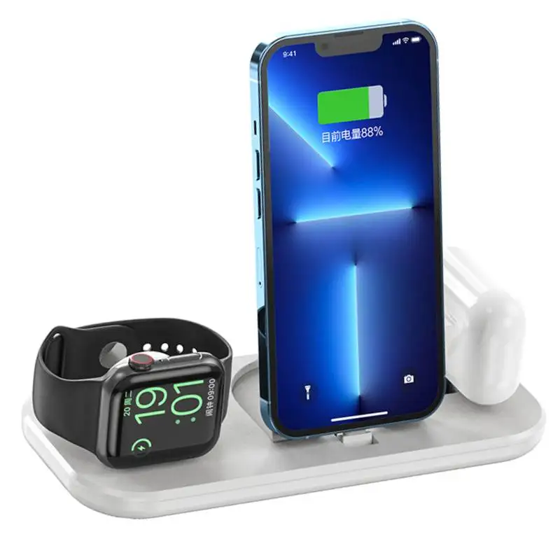 

Magnetic 3 In 1 Fast Foldable Wireless Charger Stand Dock For iPhone 16 15 14 Samsung Galaxy Apple Watch AirPods Pro