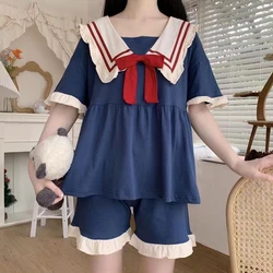 Summer Beauty Girl Sweet Bow Princess Style Loose Pajamas For Women