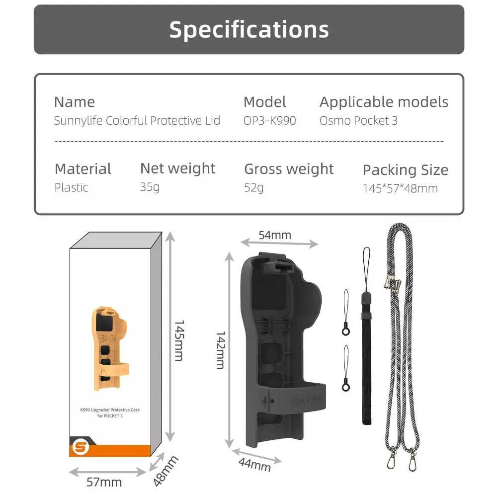 Anti-fall Protective Lid Quick Release with Lanyard Flip Upper Cover Full Coverage Camera Screen Protector for DJI Osmo Pocket 3