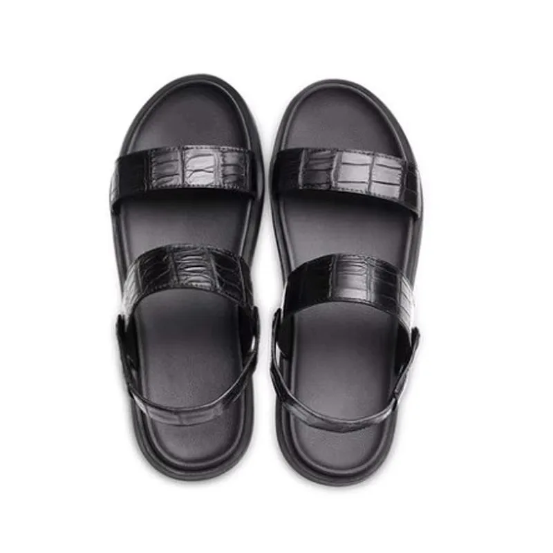 ouluoer summer new thailand  crocodile men sandals  leisure  slippers  male foot wear outside men sandals tide