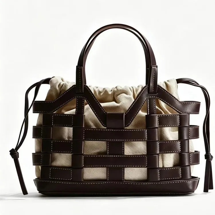 

Luxury Woven Bucket Bags for Women Handbags Fashion Shoulder Crossbody Bag Designer Bag NEW PU Leather Purses Female Chic