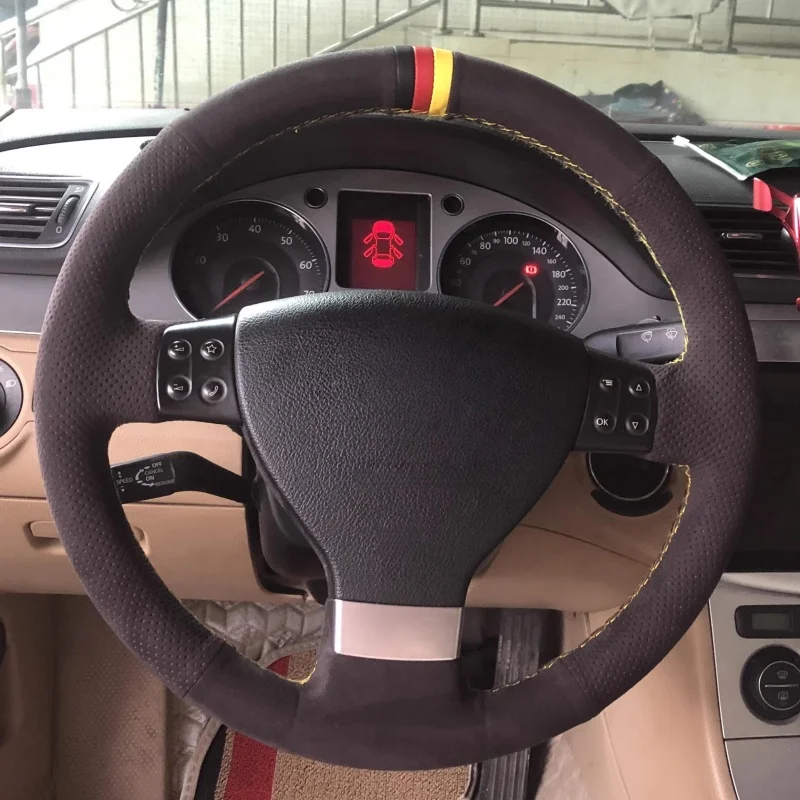 

Custom Hand-stitched Car Steering Wheel Cover Suede Leather For Volkswagen Golf 5 Mk5 Passat B6 Tiguan 2007 - 2011 Accessories