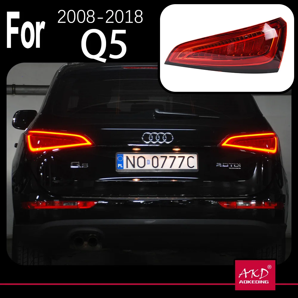 

Задний фонарь AKD для Audi Q5 2008-2018 Q5, задний фонарь, задний фонарь, сигнал поворота, динамические автомобильные аксессуары для DRL