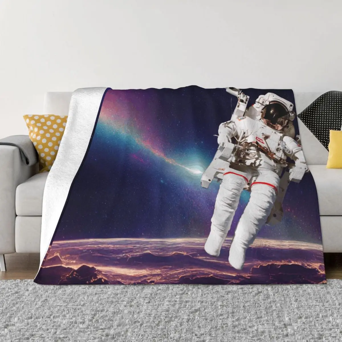 

Astronaut 000137 Home Knee Blanket Quilt For Bed Sofa bed blanket Thin Wadding Blanket Throw Blanket