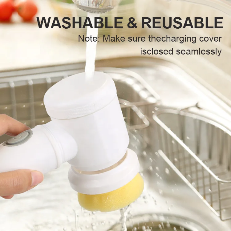 Kitchen Clean Tool USB or Battery Bathroom Bathtub Cleaning Brush Spin 5-In-1 Handheld Kitchen Electric Cleaning Brush