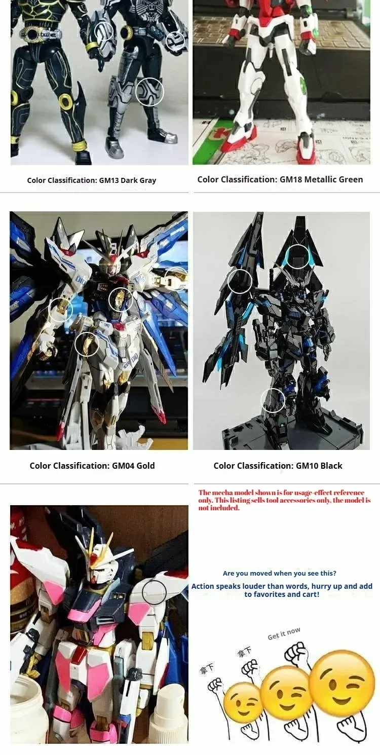 Mr.Hobby GM04-19 Markerstifte auf Ölbasis, Grundfarben / Metallic / Fluoreszierende Farben für Gunpla-Modellbausätze, Malen, Färben, Hobby, DIY – Detail 12