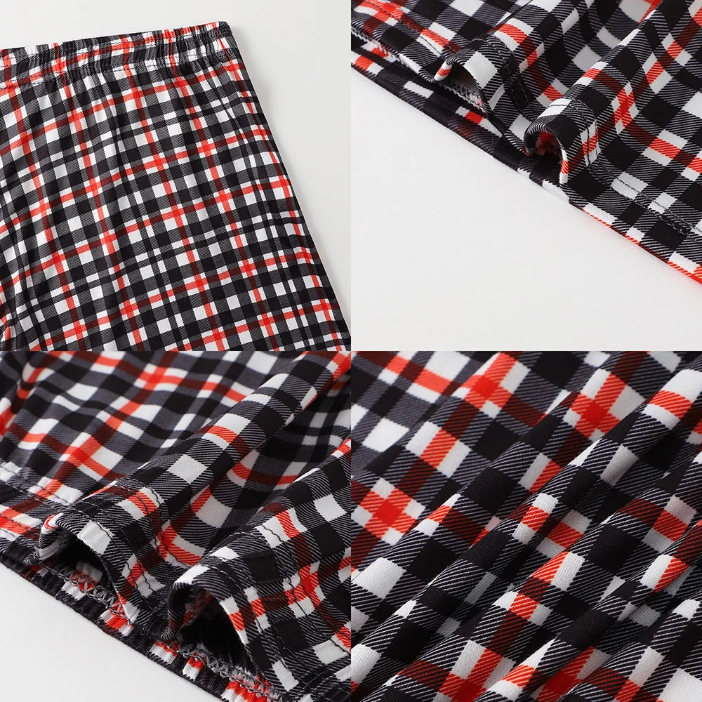 5 Stück karierte bedruckte Aro-Hosen, lockere und atmungsaktive Hosen mit flachen Ecken für lässige und bequeme Kleidung für ältere Menschen, Herren-Boxershorts – Detail 9