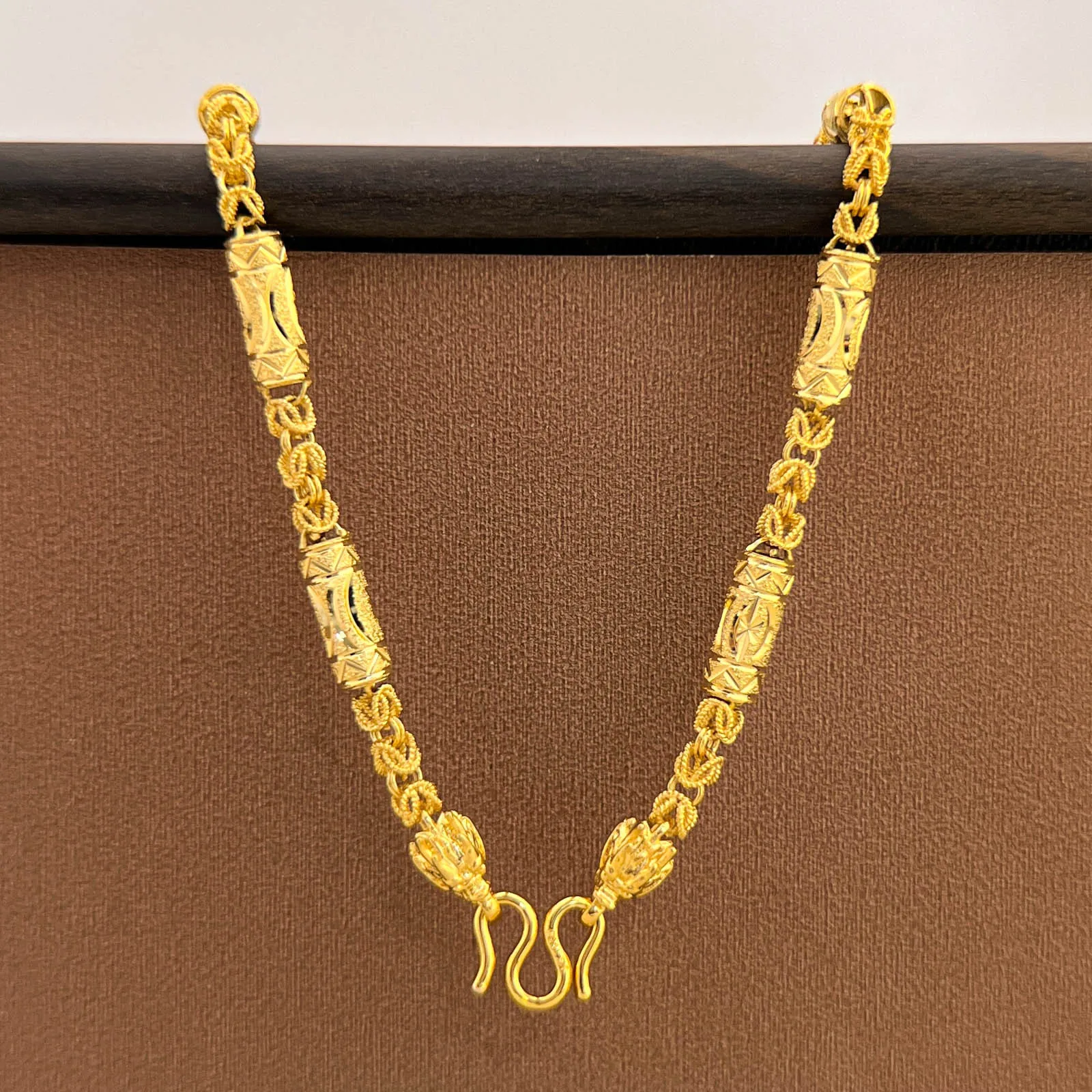 Men's Gold Plated Dragon Bone Bamboo Joint Necklace For Daily Party Wear Copper Material 8mm Wide 60cm Long 50g 2026 Fashion Mal