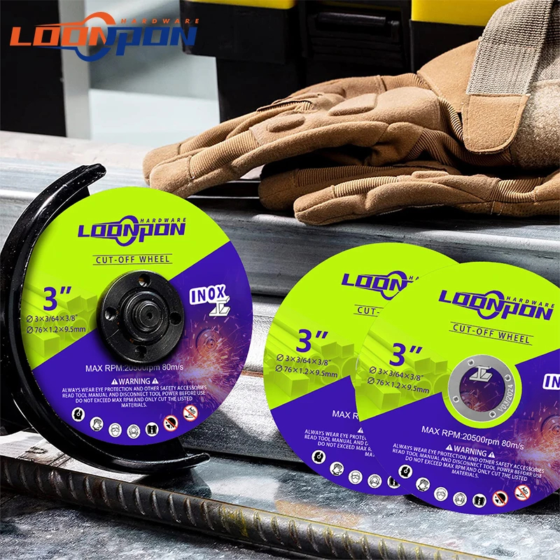 Loonpon 3inch/75mm Metal Cutting Disc Cut Off Wheels Circular Saw Blade Grinding Discs Angle Grinder Wheel For Stainless Steel