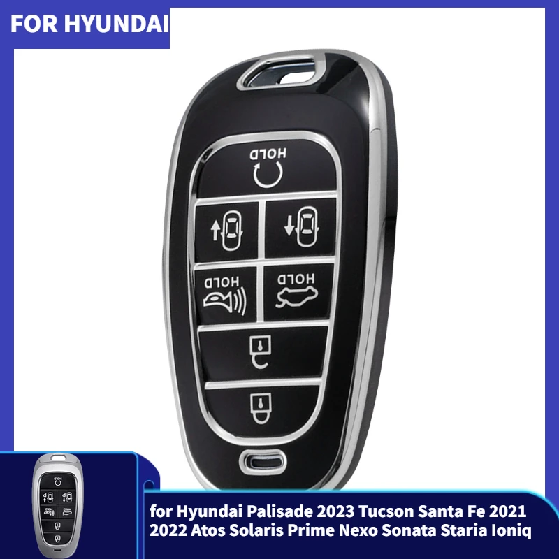 TPU Key pokrowiec na Hyundai Palisade 2023 Tucson Santa Fe 2021 2022 Atos Solaris Prime Nexo Sonata Staria Ioniq obudowa kluczyka do samochodu