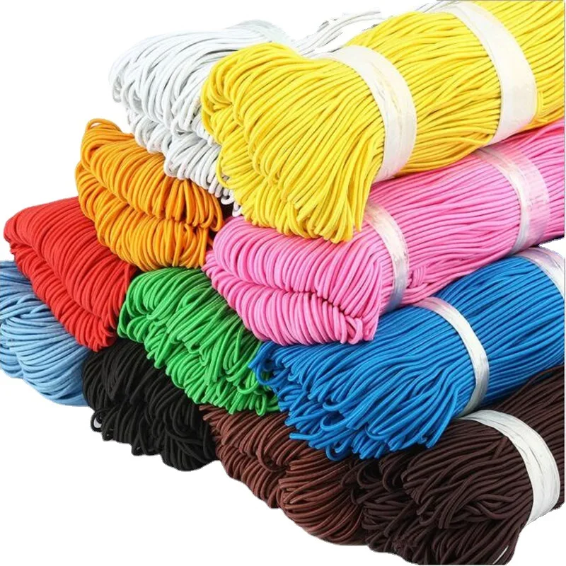 1,5 mm bunte hochelastische runde elastische Schnur Seil Gummiband elastische Spandex Band Trim DIY Nähzubehör – Detail 3
