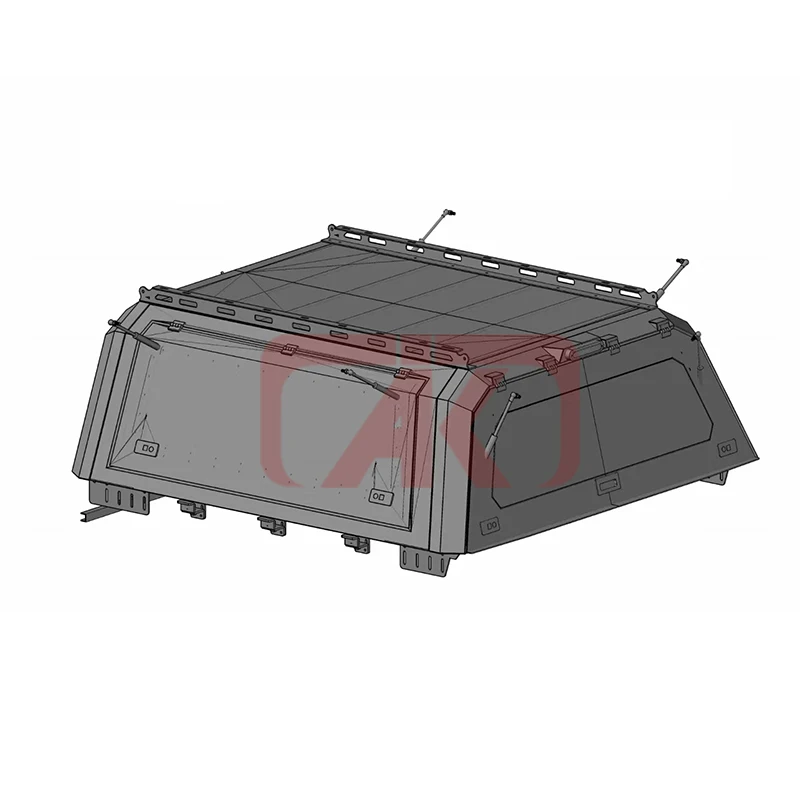 Pełnowymiarowy baldachim z podwójną kabiną i twardym blatem Camper Steel Ute do Ford Ranger T6 T7 T8 2012-2022