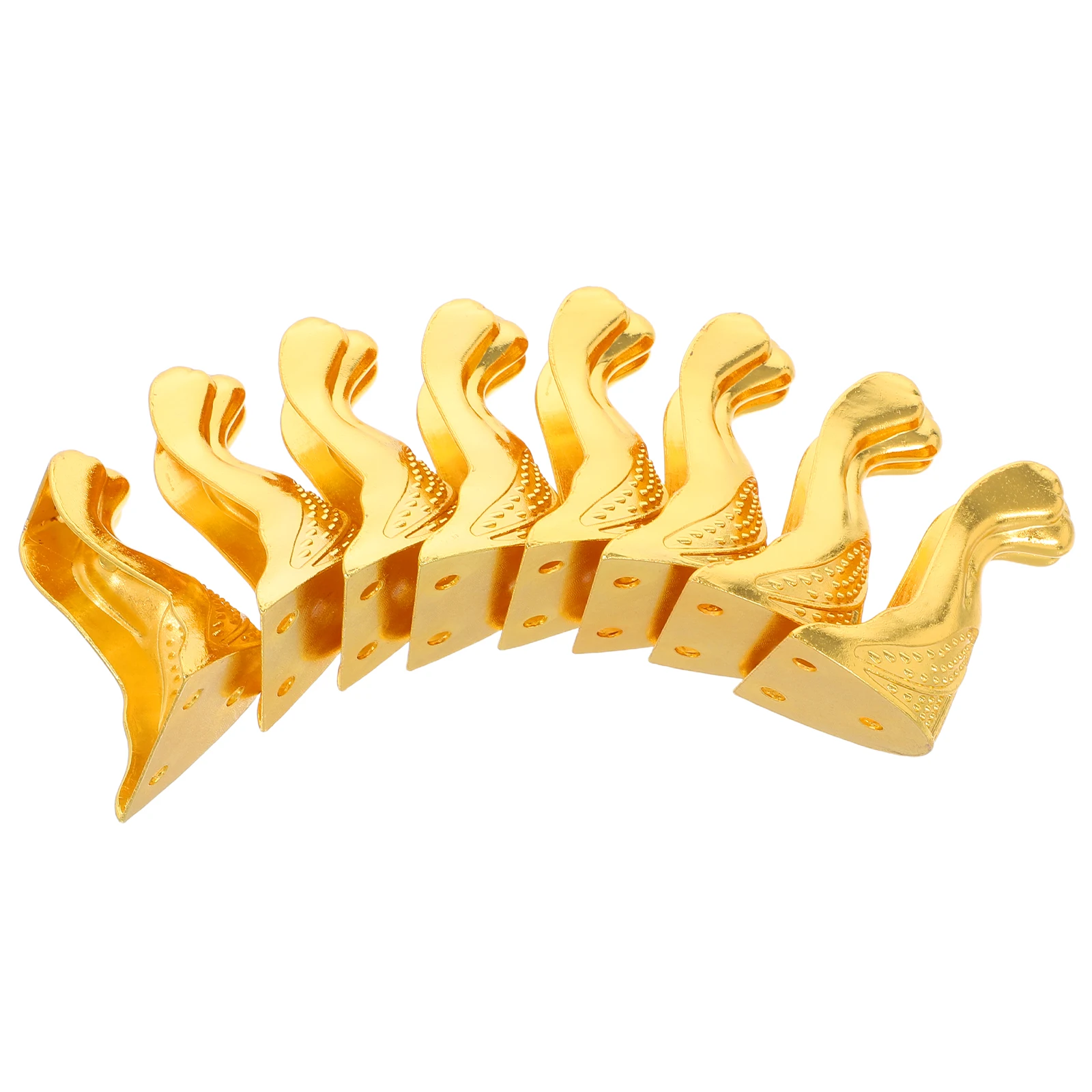

8pcs Furniture Legs Vintage Corner Brackets Decorative Cabinet Table Feet Sturdy Support Corner Protectors for Jewelry Box