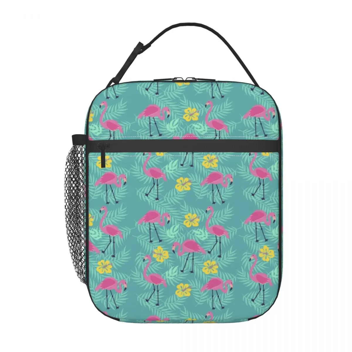 Summer Tropical Plants Flamingo Insulated Lunch Bags for School Office Resuable Cooler Thermal Bento Box Women Kids