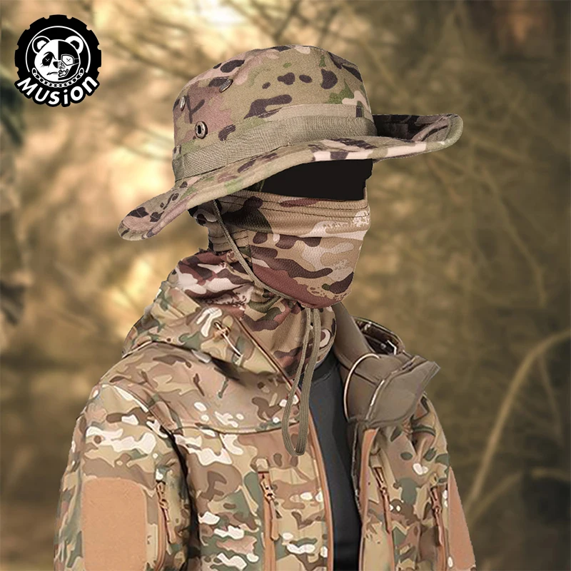 Musion Boonie Hut Sturmhaube Hut Anzug faltbarer Hut Sonnenschutz Angelkappe atmungsaktiv Fischer Outdoor Jagd Angeln breit H – Detail 7