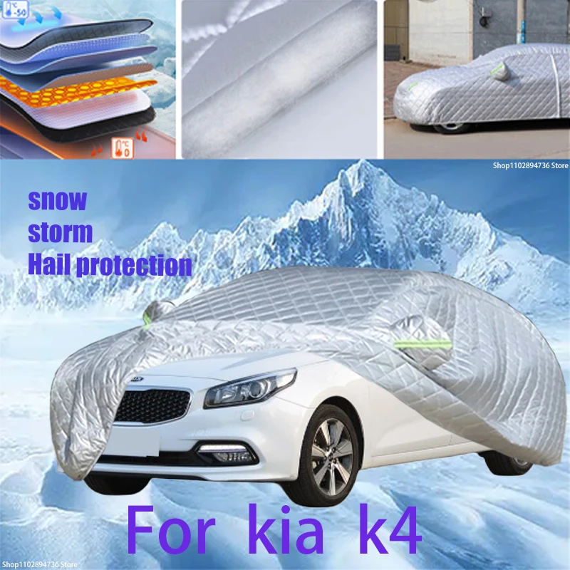 

For kia k4 Outdoor Cotton Thickened Awning For Car Anti Hail Protection Snow Covers Sunshade Waterproof Dustproof