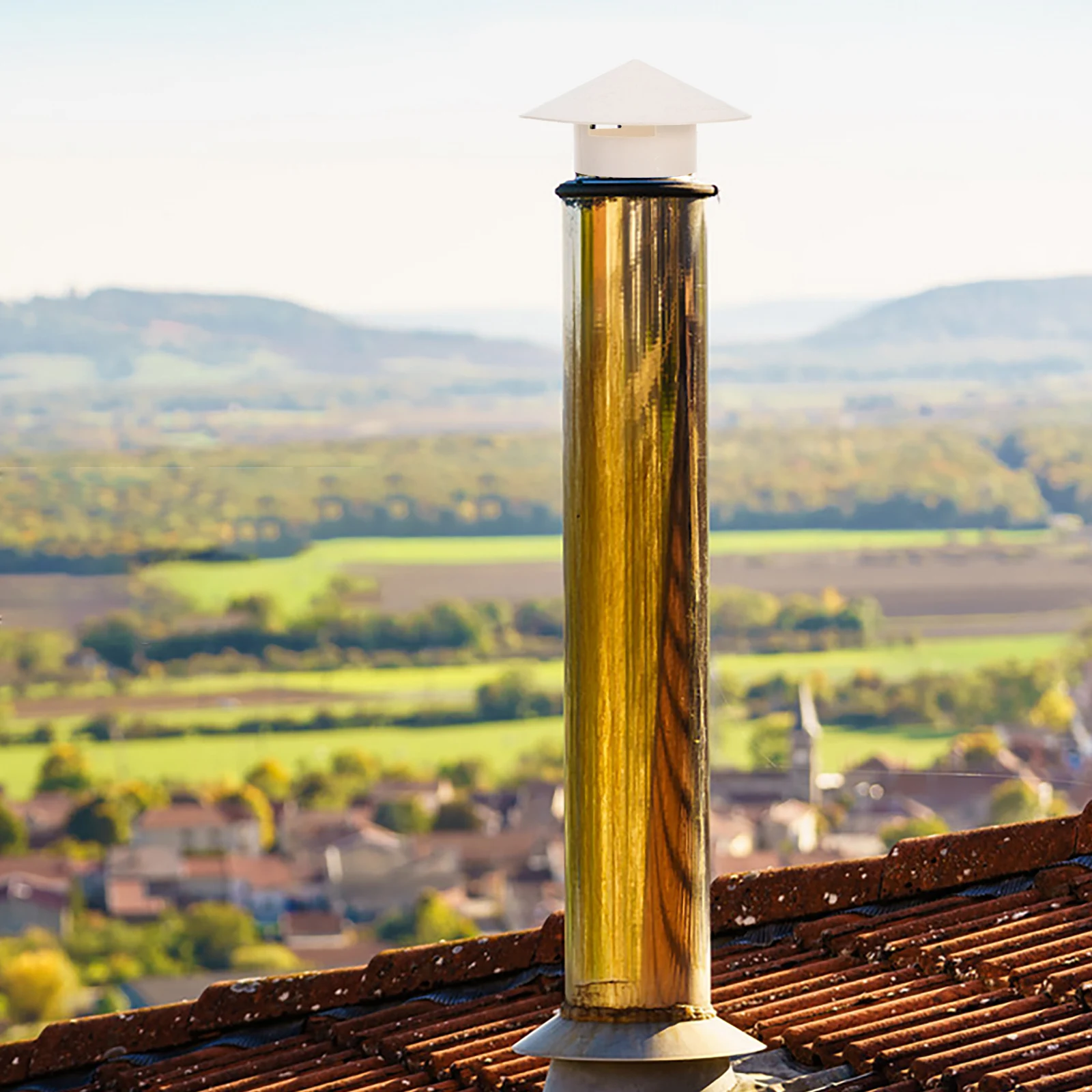 

Rainproof Smokestack Cap Durable Roof Chimney Smoke Funnel Cap Funnel Protector Cap Chimney Cover