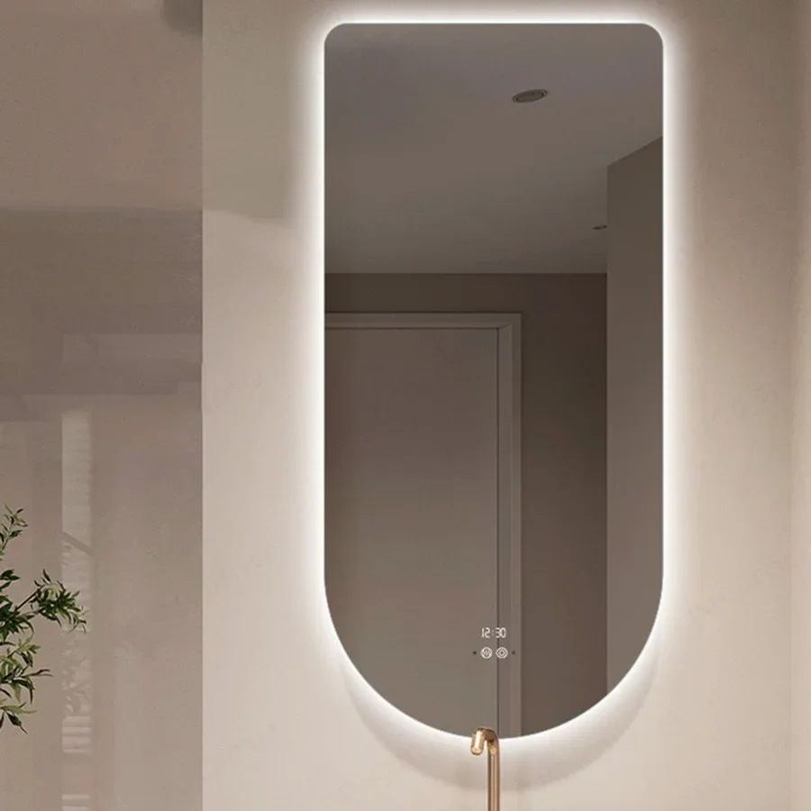 Modern Bathroom Mirror Light Wall Large Nordic Vanity Arched Mirror Touch Screen Anti Fog Elegant Spiegel Vanity Accessories