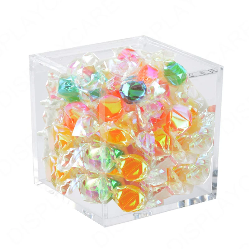 4 Pack 3.54'' Clear Acrylic Candy Box Small Lucite Boxes For Gifts, Weddings, Party Favors, Treats, Candies ,Chocolate Storage