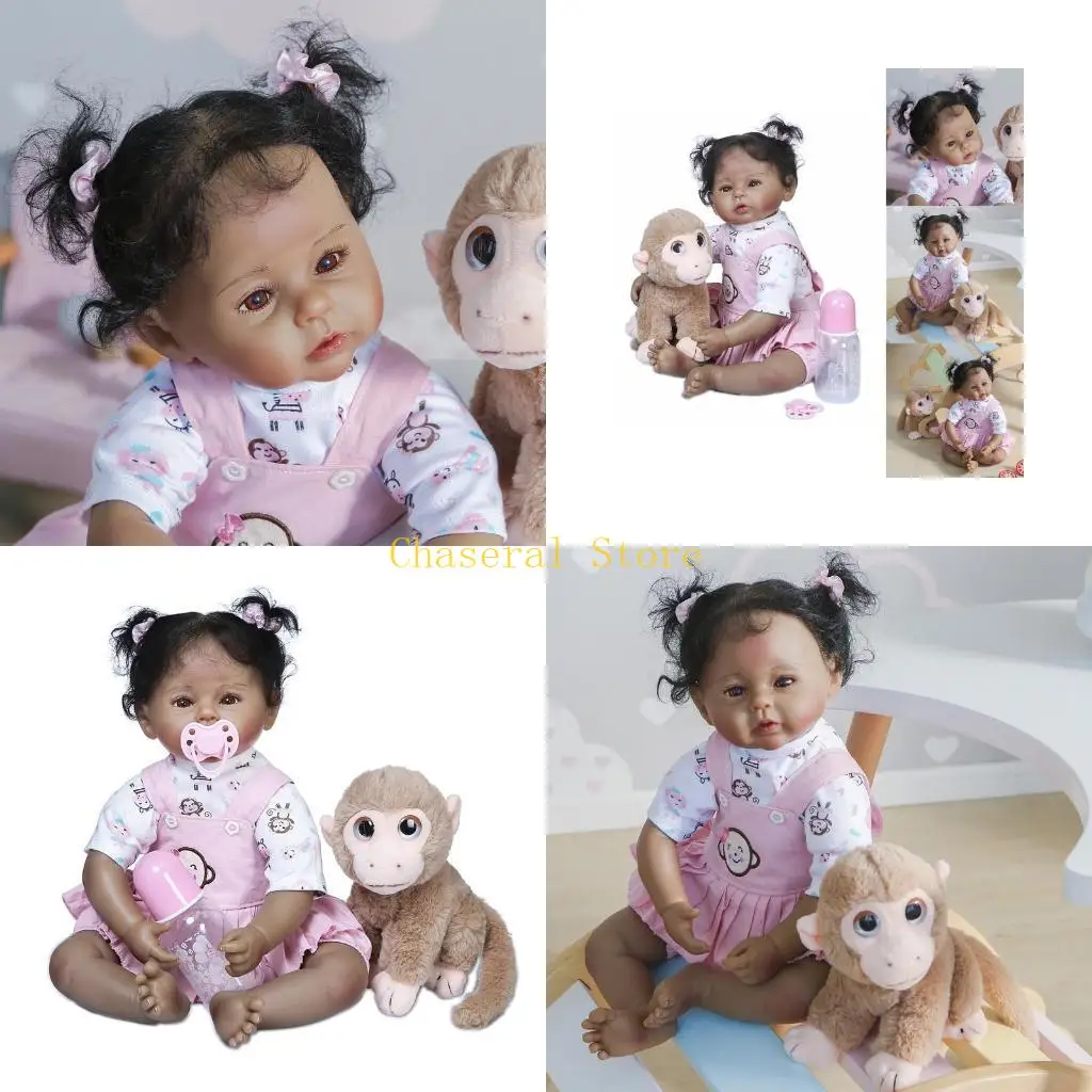 

E7CE 50 см Реалистичная кукла с мягким телом, виниловая игрушка для малышей, реалистичная игрушка-обезьяна для принцессы и на и
