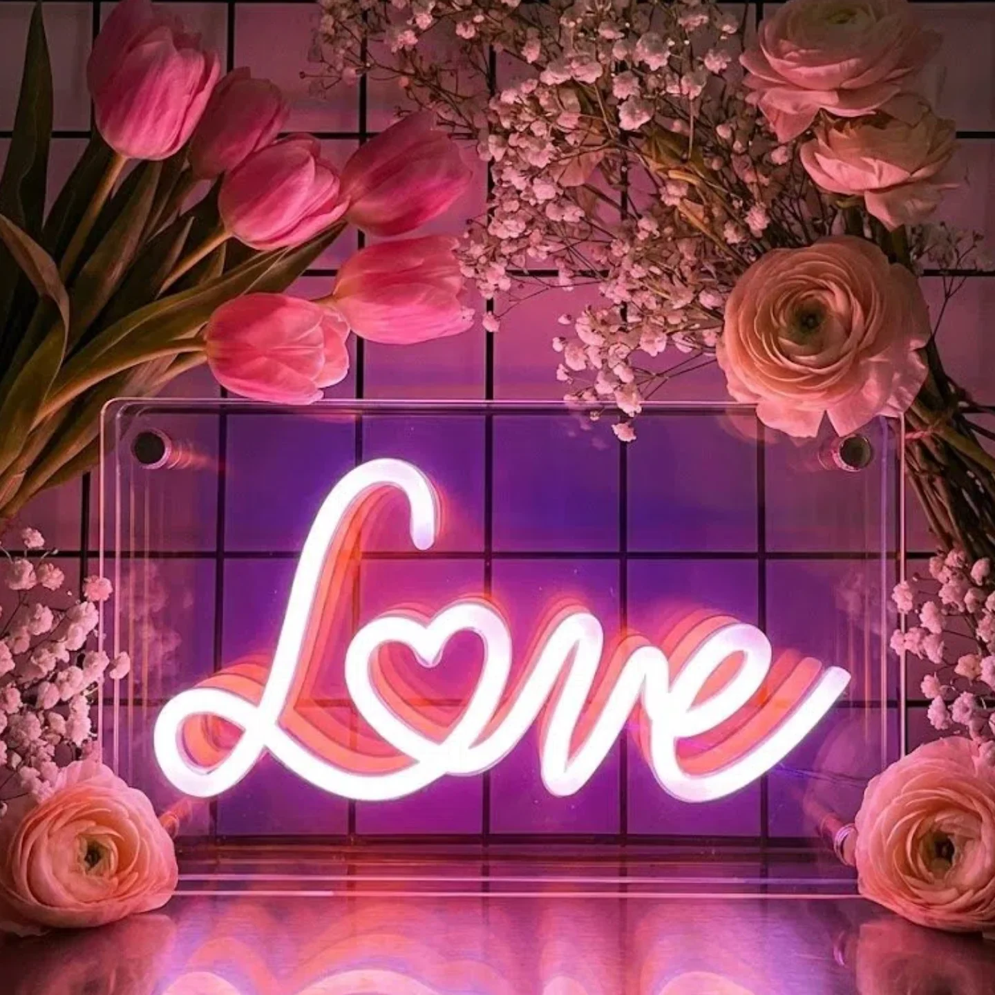 

3D-светильник «Бесконечное зеркало» с неоновой надписью «Любовь», светодиодный туннельный светильник, переливающаяся акриловая настольная лампа для декора на День святого Валентина, свадьбу, подарок