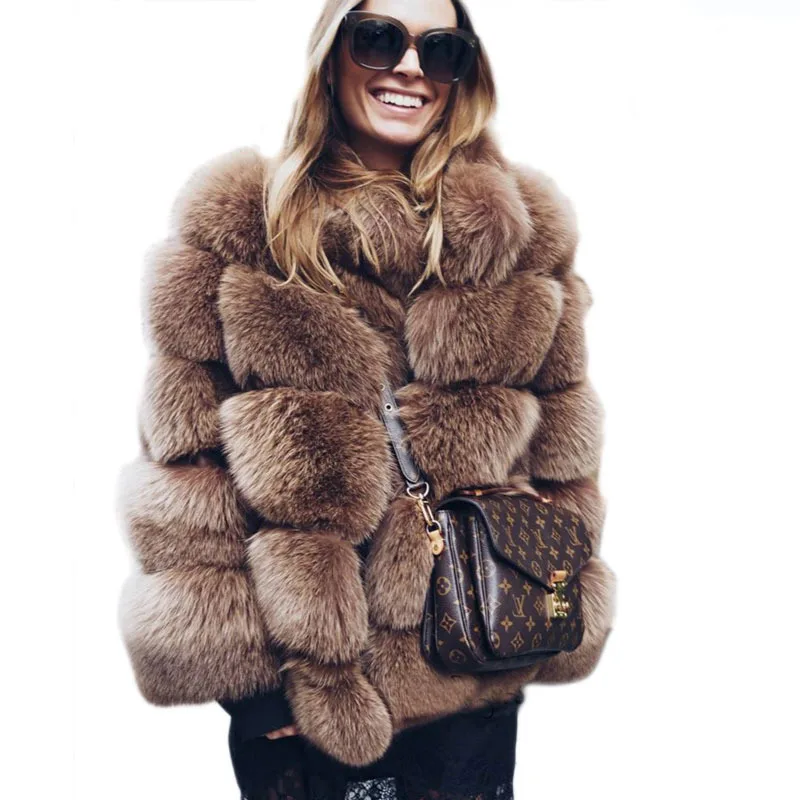 Natural Real Fox Fur Coat Fashion WinterJacket Women Warm  New Outerwear Luxury Designer External Clothes Fox Fur Plus Size 2023