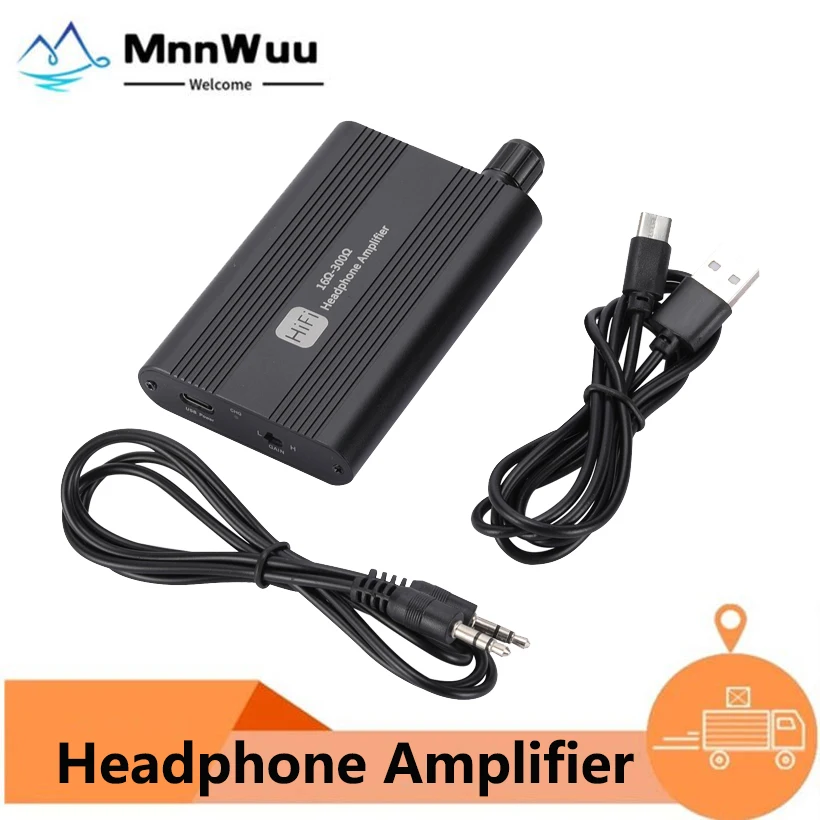 

MnnWuu 16-300 ohm HiFi Headphone Earphone Amplifier 3.5mm Jack Aux Portable Adjustable Audio Amp for Mobile Phone Music Player