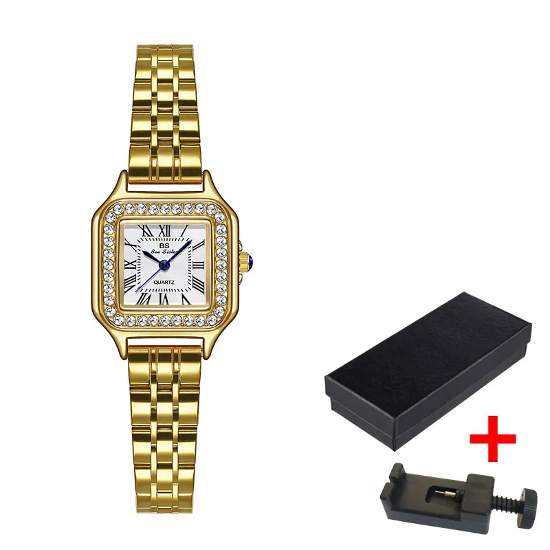 Top Women\'s Brand Watch Waterproof Precision Steel Square Dial Quartz Business Elegant Watch Jewelry Reloj Para Mujer