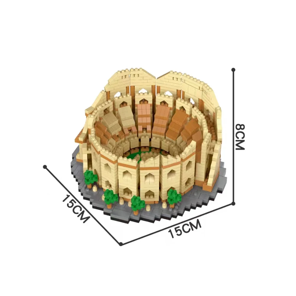 Römisches Kolosseum Micro Mini Bausteine Spielzeug: Faszinierende architektonische Suite – Gedenkgeschenke für historische und modulare – Detail 3