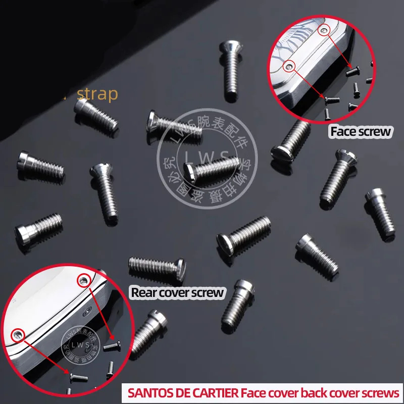 For Cartier Santos Case Screw Front Cover Back Cover Screws Men Women Watches Bezel Screws Screw Repair 2pcs Watch Accessories