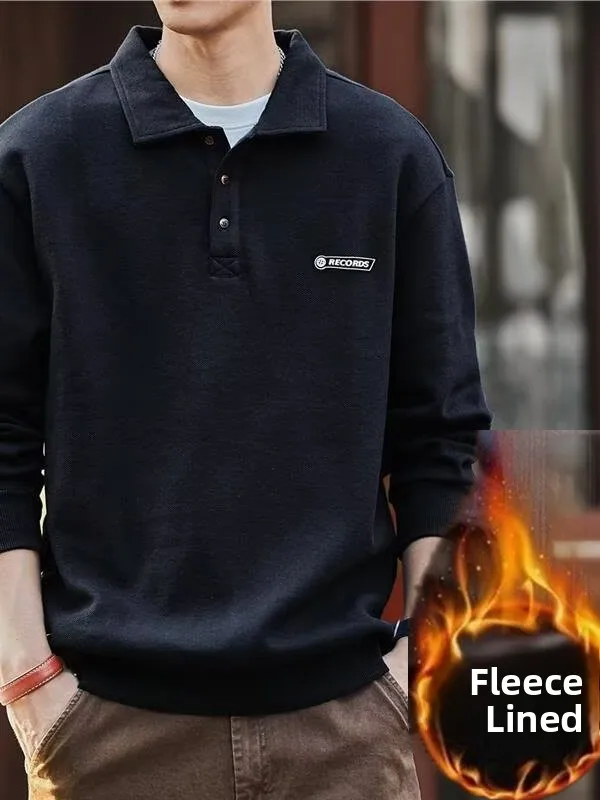 

Тяжелая мужская футболка Long Sve irt с воротником, свободная повседневная осенне-зимняя базовая одежда, свободный крой из хлопка, полиэстер...