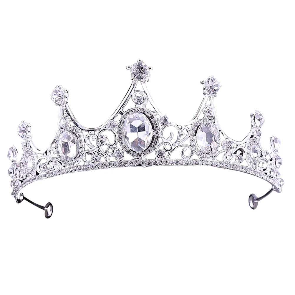 

Crystal Headwear Durable Hair Hoop Wedding Rhinestone Headdress Silver Bridal Accessories Non Fading Lightweight Party Prop