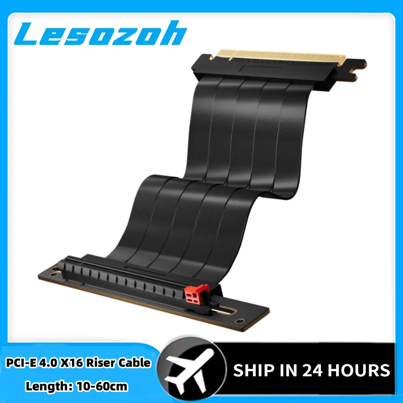 

PCIe 4.0 x16 Riser Cable High Speed Flexible Extender Card Extension Port，90 Degree Adapter ompatible with 4090 4080 4070 3090