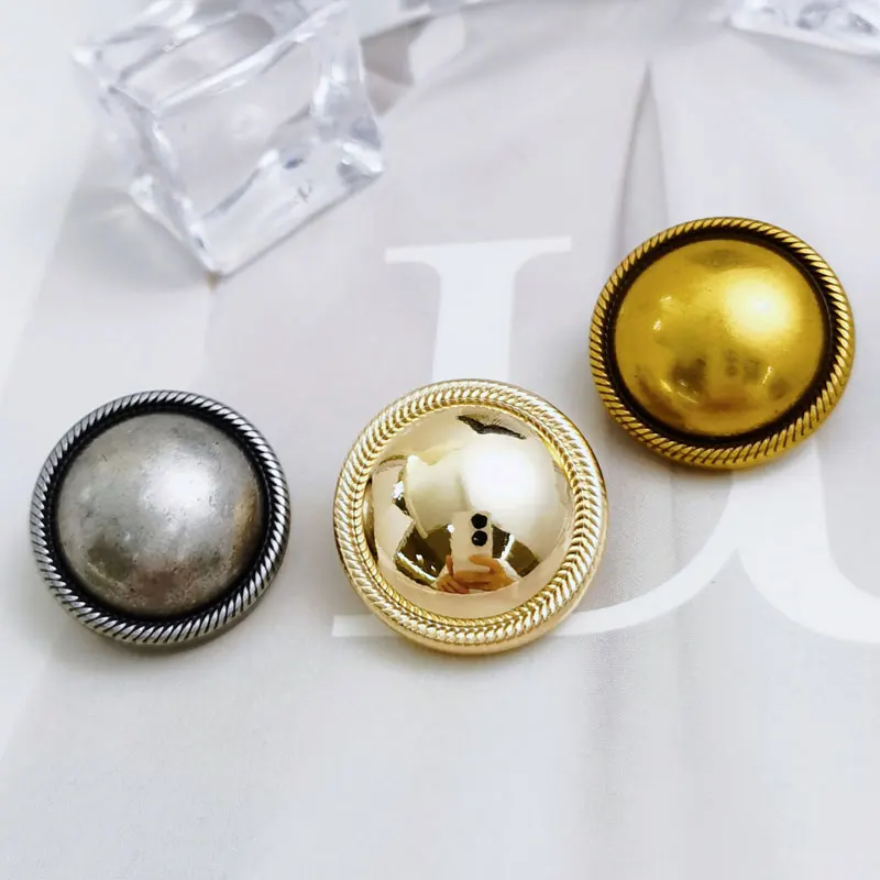 � Metallknöpfe mit hohem Schaft, 6 Stück, Gold- und Silber-Nähbegriffe für die Herstellung von Jacken, Manteln, Kleidern, modisches Bekleidungszubehör, 15–23 mm – Detail 1