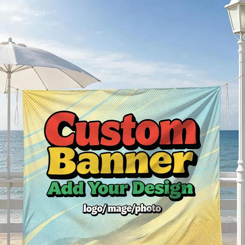 Custom Banner Flags Suitable For Personalized Logo Physical Activities Memorial Photo Birthday Commercial Advertising Promotion
