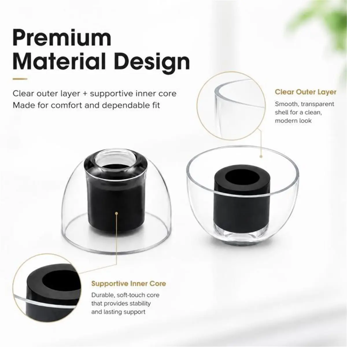 Silicone Eartips -1000XM6/XM5/XM4/XM3 XDcase Soft Noise Cancelling Earbud Tips Replacement Earplugs White