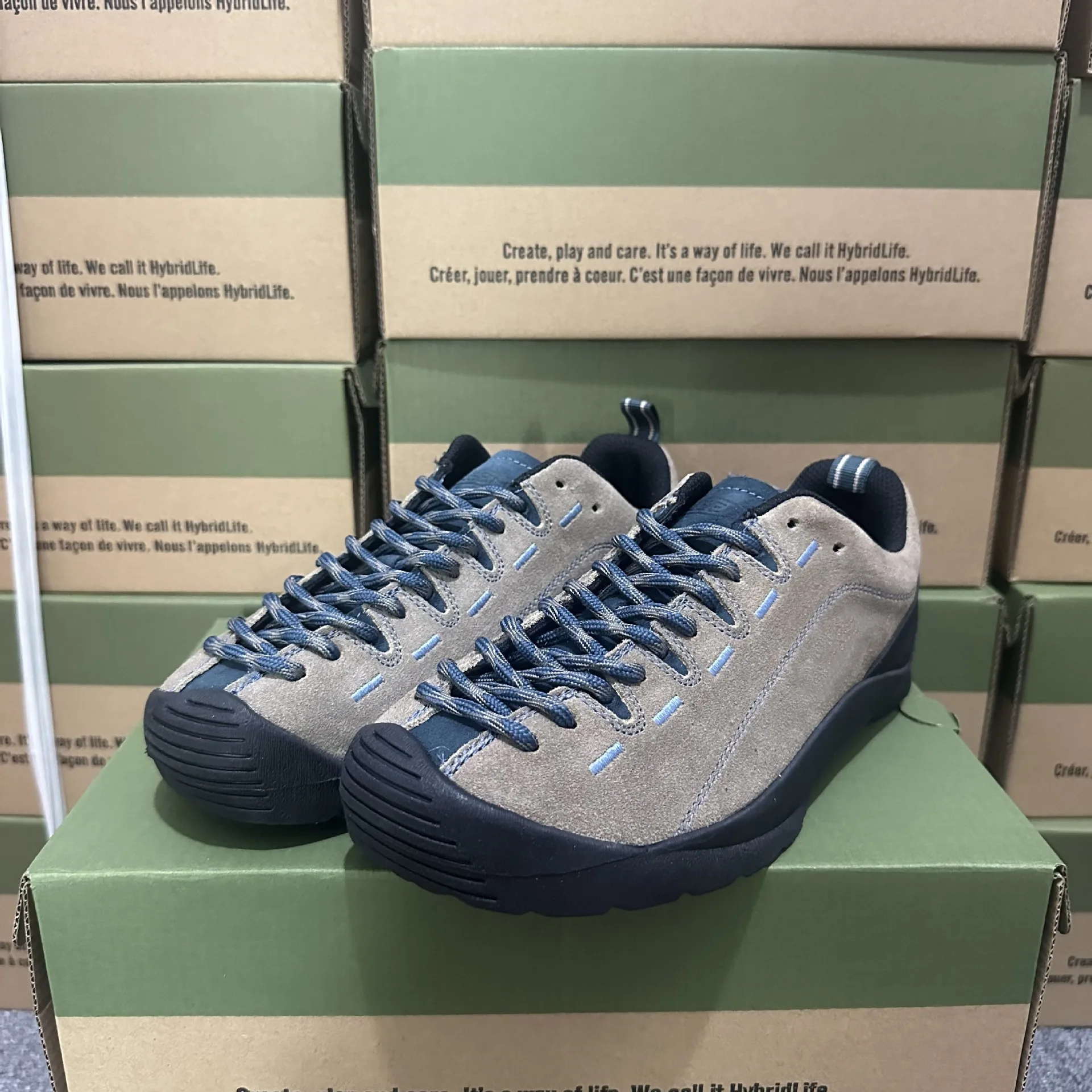 Grey brown blue