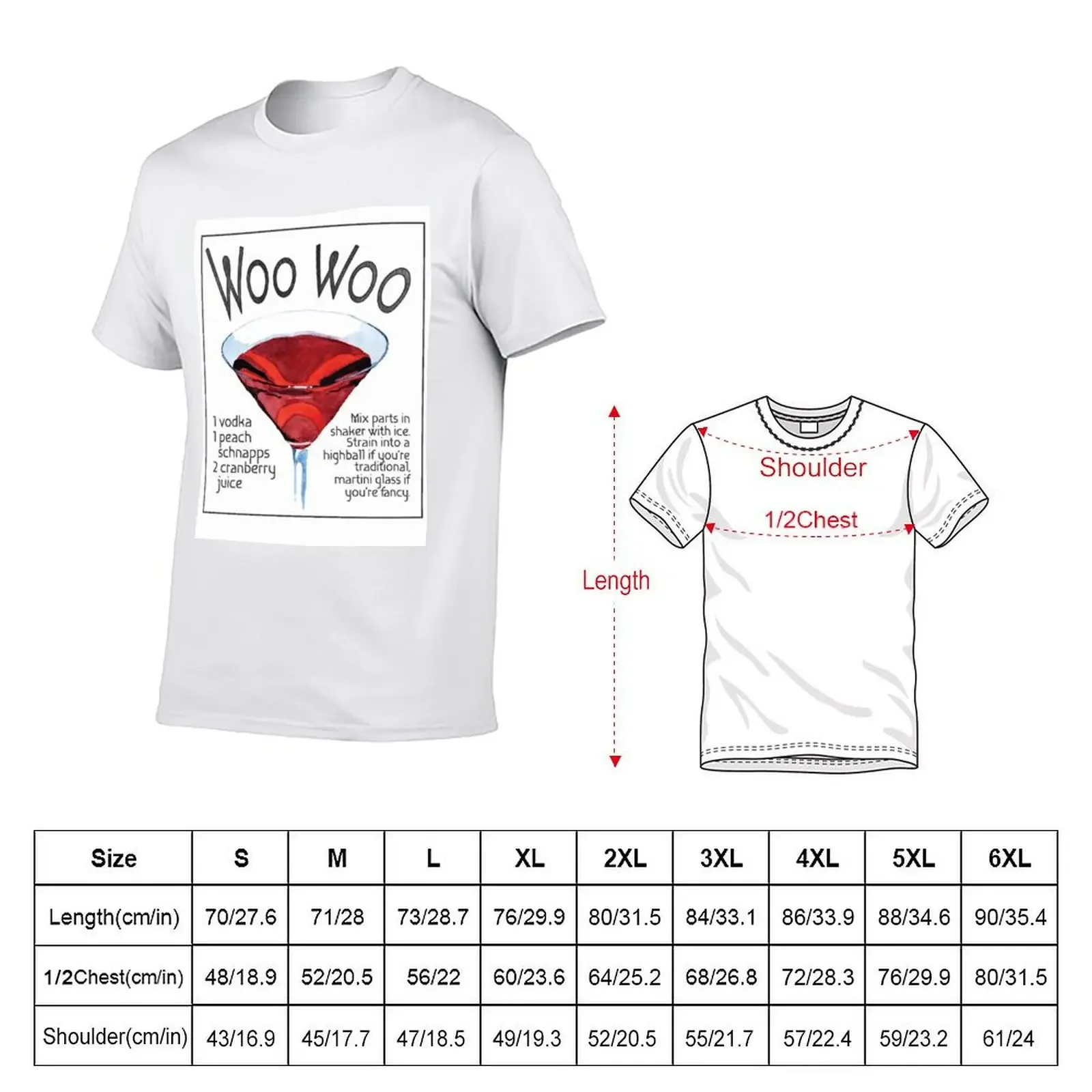 Woo Woo Cocktail Recipe T-Shirt anime figures quick-drying mens champion t shirts