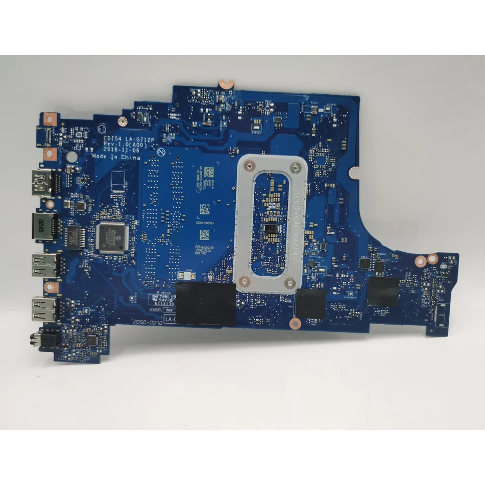 Para DELL 3480 3580 3780 3583 Mainboard Laptop LA-G712P 04205U 5405U i3-8145U i5-8265U i7-8565U Placa-mãe totalmente testada