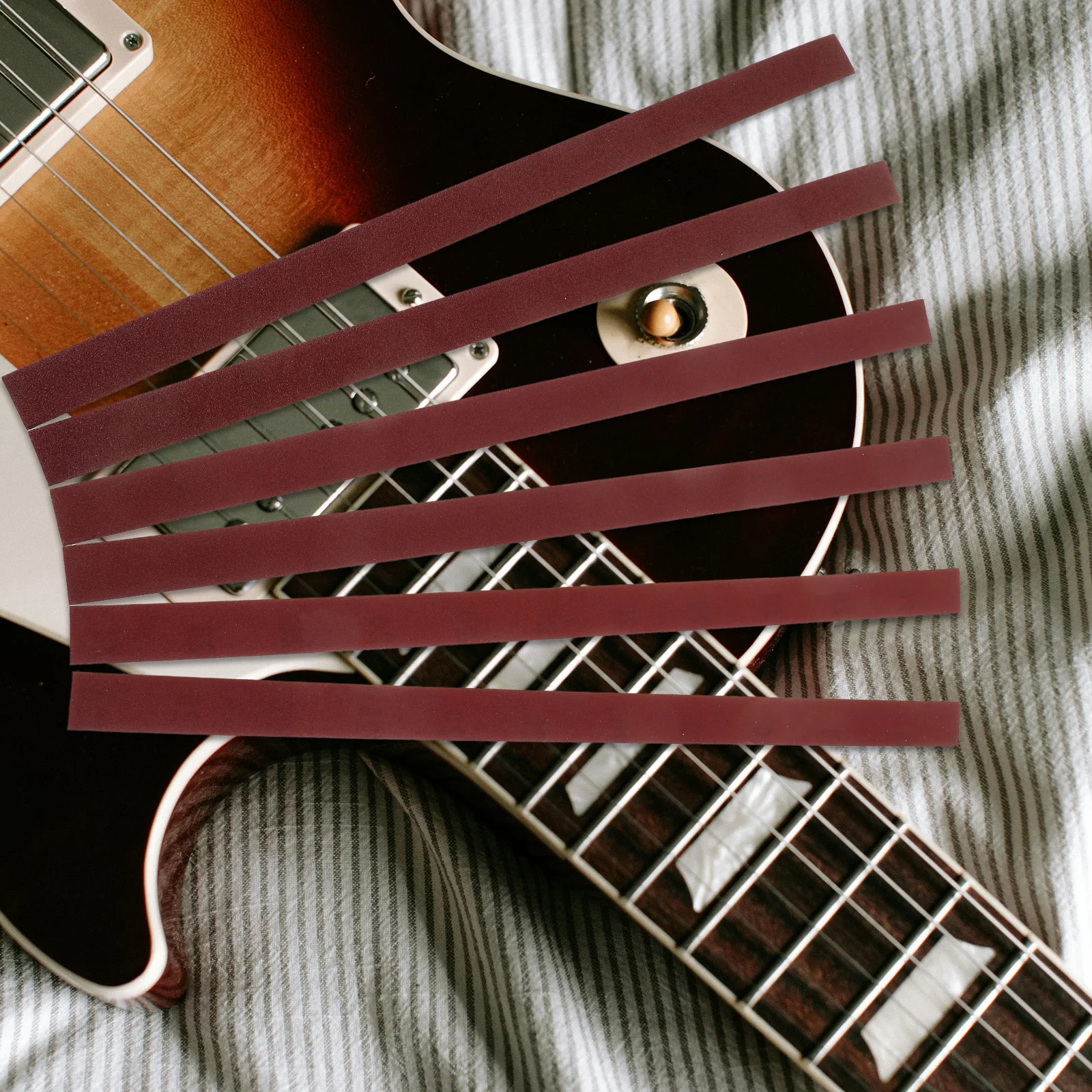 

6Pcs Guitar Fret Polishing Kit Durable Sandpaper For Fretboard Maintenance 100 240 320 Grits Luthiers And Enthusiasts