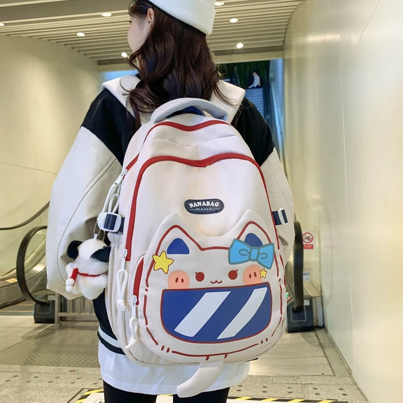 

Kawaii Schoolbags Large Capacity Korean School Backpacks for Teenager Girls Lightweight College Student Shoulder Bags for Women