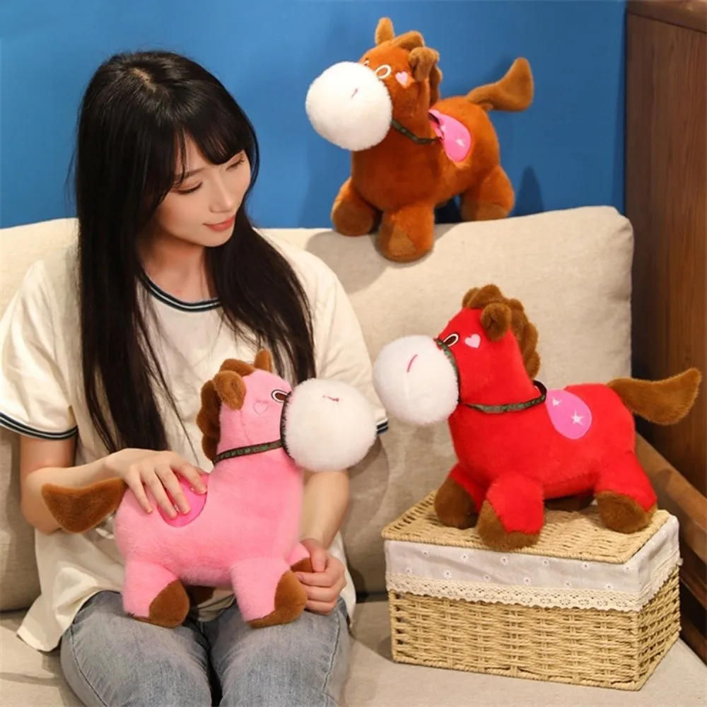 Mascotte drôle 2026 cheval porte-bonheur créatif cheval porte-bonheur Kawaii mignon zodiaque poney Figurine année du cheval