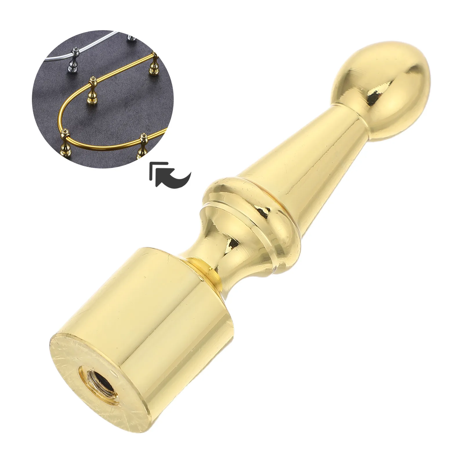 4 pcs Furniture Corner Brackets Halloween Christmas New Year Cap Post Compact Connectors Bar Rail Buffet Cabinet Bar Cart Gold