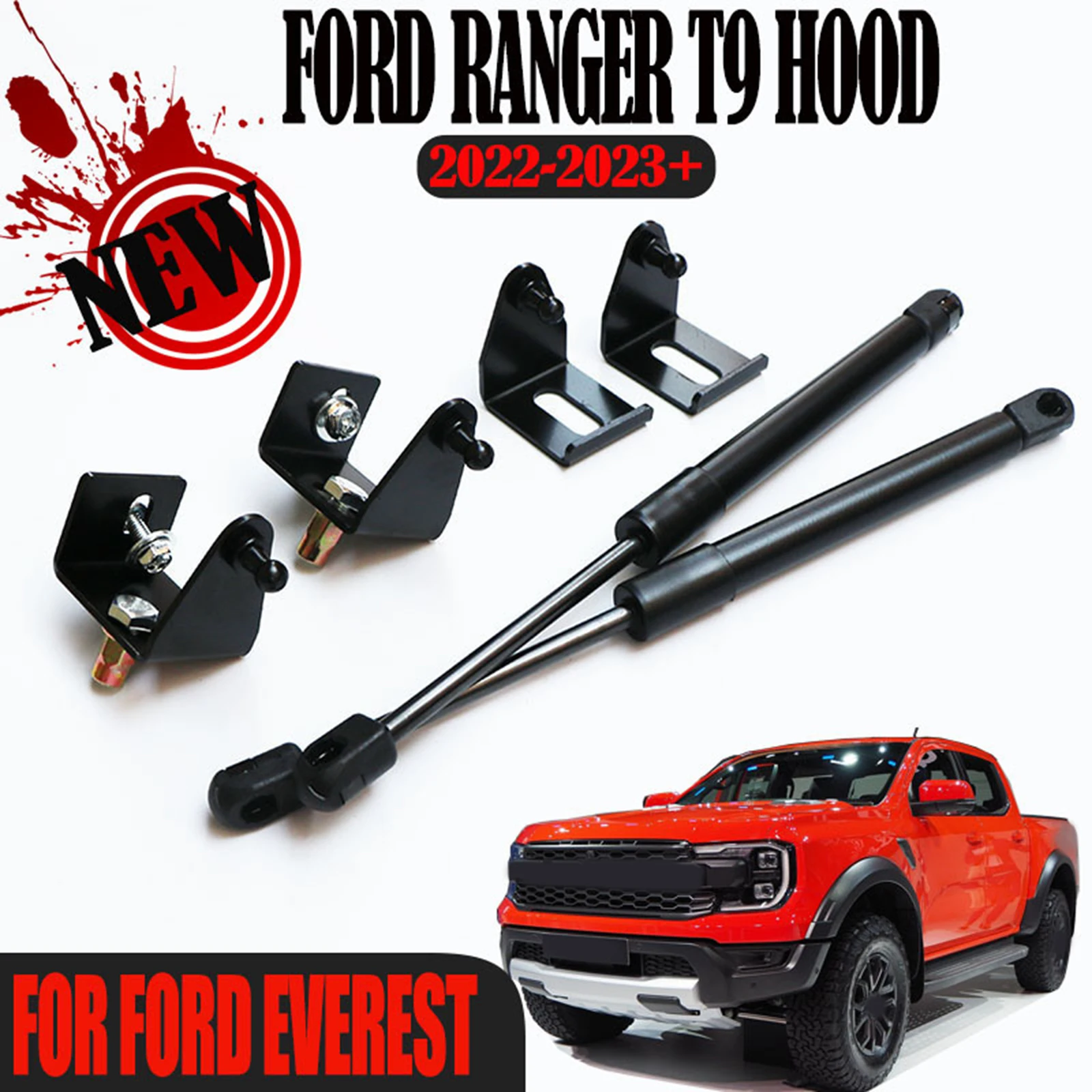 Engine Hood Lift Support Shock Strut Damper Direct Replaces Accessory Hood Lift Support Kit for Ford Ranger T9 2022-2023+