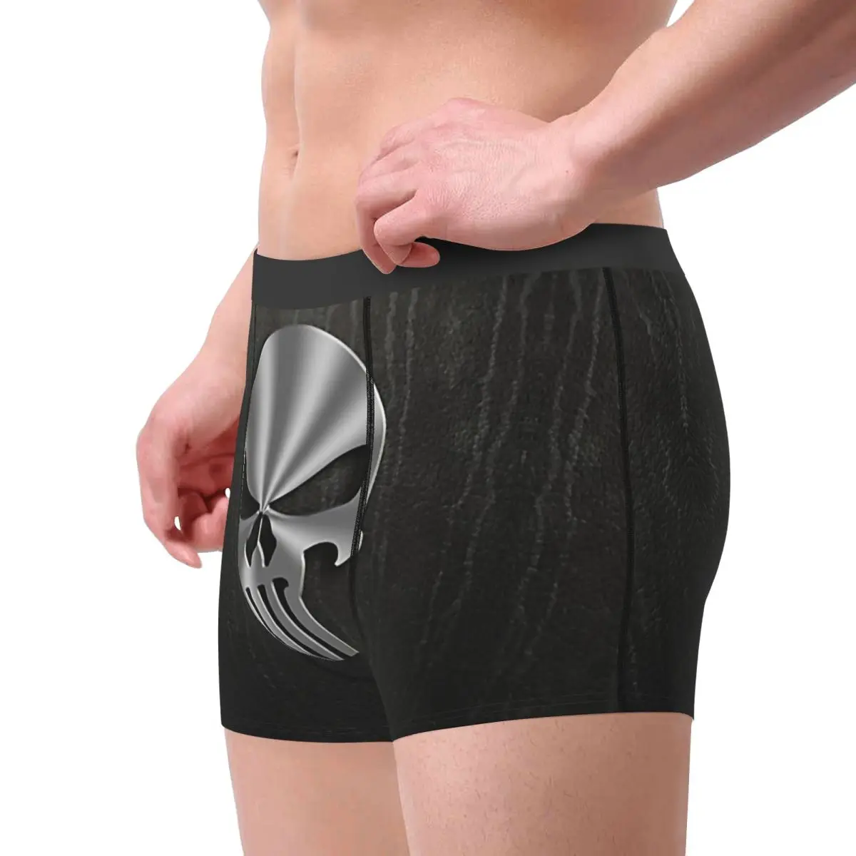 Maßgeschneiderte Mode Punisher Schädel Symbol Boxer Shorts Höschen Herren Unterhose Stretch Trendy Superheld Briefs Unterwäsche