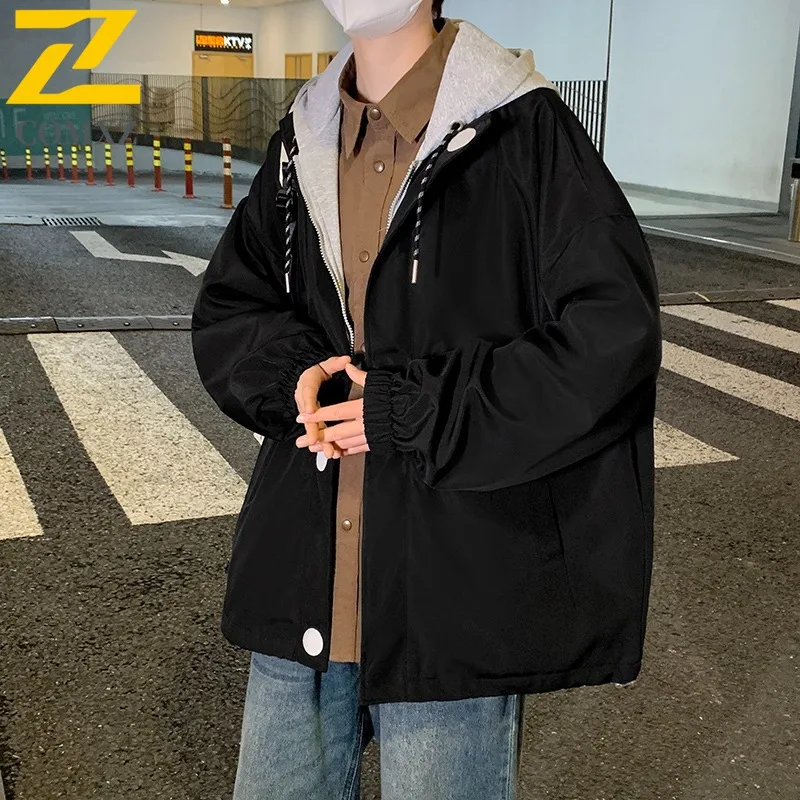 

COMXZ 2025 Mens Klein Blue Faux Two Piece Jacket Spring Autumn Winter Korean Style Trendy Stylish Casual Coat
